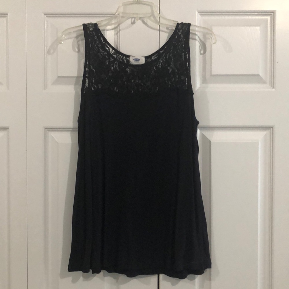 Black tank with lace at top